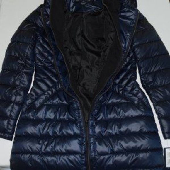 NEW French Connection Puffer Coat Jacket with Hood in Navy Blue - XS - Picture 9 of 14